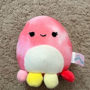 Squishmallows Pink and Cream Plush with Yellow Accents